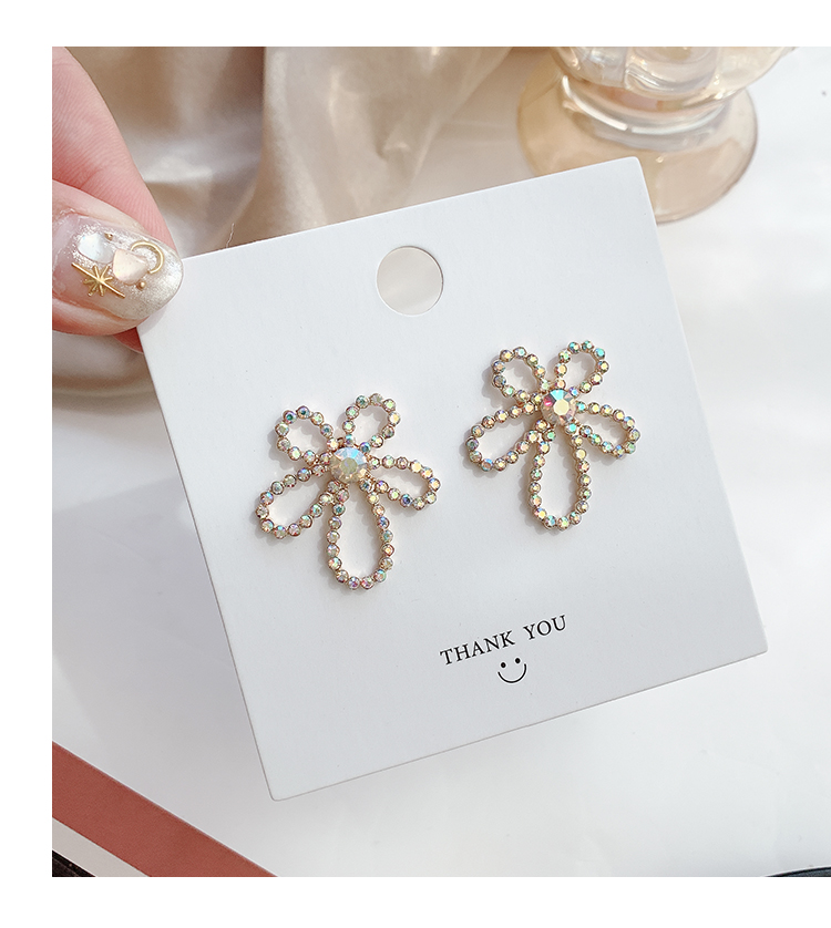 Bông tai bạc 925 hình hoa đơn giản xinh xắn cho nữ