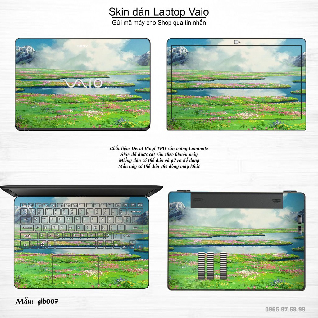 Skin dán Laptop Sony Vaio in hình Ghibli (inbox mã máy cho Shop)