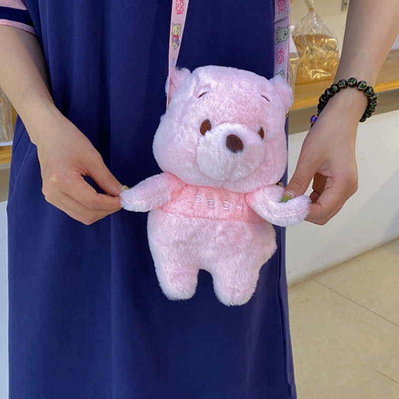 Túi Đeo Chéo Trang Trí Gấu Nhồi Bông Dễ Thương Dành Cho Nữ