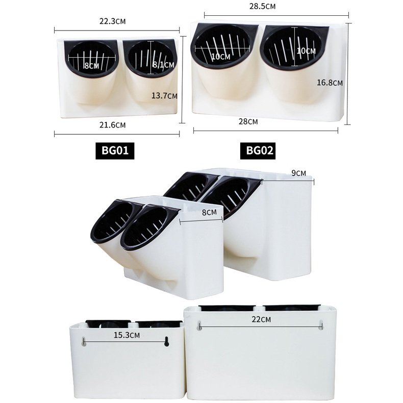 Chậu cây treo tường Oliz BG0. Chậu trồng cây tự tưới nước cho cây. Có thể lắp ghép cho diện tích lớn