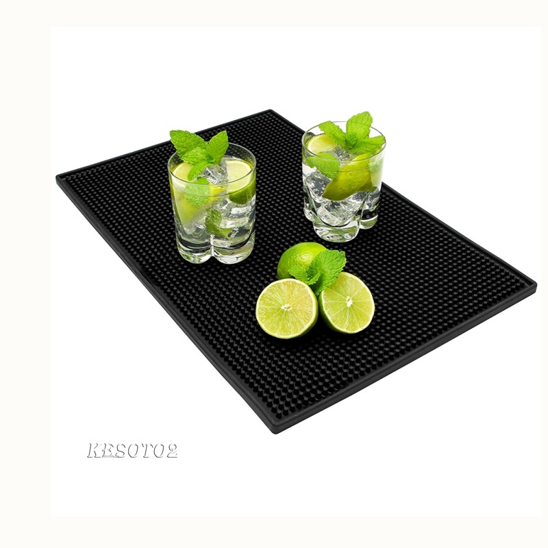 Thảm Cao Su Màu Đen 30x15x1cm Lót Trang Trí Cho Quầy Bar / Nhà Ở / Quán Cà Phê Kesoto2