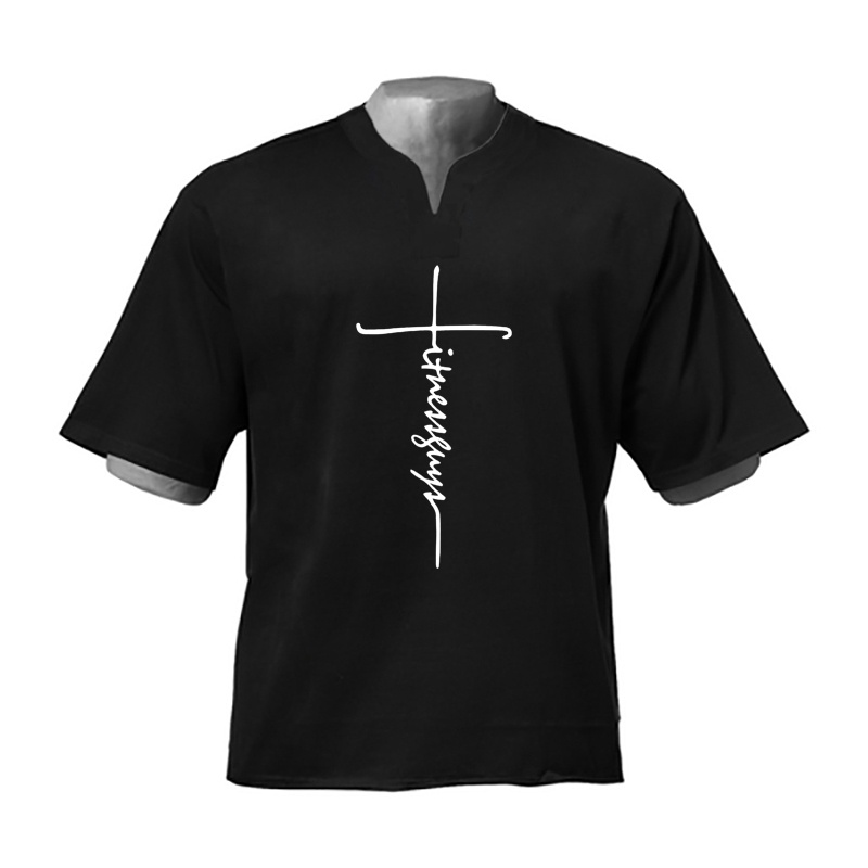 Mới Áo Thun Nam Tay Ngắn Cổ Chữ V Thời Trang Cá Tính