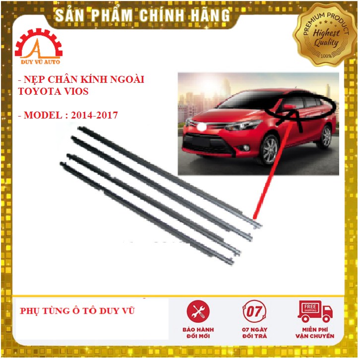 Nẹp chân kính ngoài toyota vios nẹp cao su theo xe