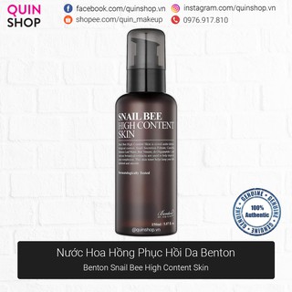 [Quinshop.vn] Nước Hoa Hồng Phục Hồi Da Benton Snail Bee High Content Skin