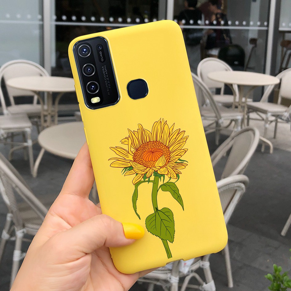 Mờ / Matte Ốp Điện Thoại Silicon Mềm Nhám Họa Tiết Hoa Thời Trang Cho Vivo Y30 1938 Y50 1935 Y 50 Vivoy30 2020 6.53 Inch