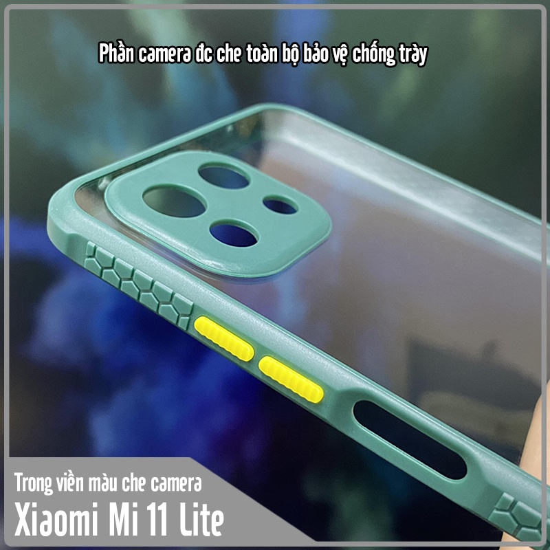 Ốp lưng cho Xiaomi Mi 11 Lite 4G - 5G - NE trong viền màu che camera 4 Góc chống sốc