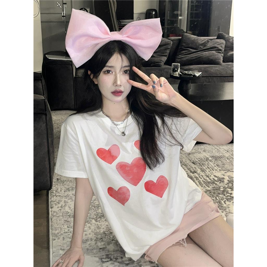 Áo Thun Cộc Tay In Hình Trái Tim 63528