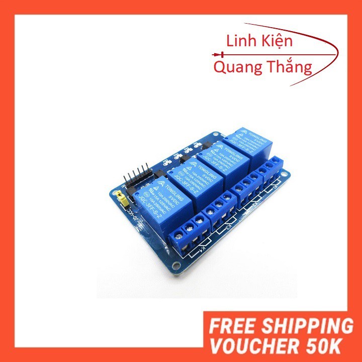 Module Relay 5v 4 kênh Với Opto Cách Ly (5VDC)- Linhkiendientubk