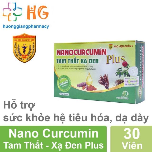 Nano Curcumin Tam Thất Xạ Đen Plus - Học Viện Quân Y (30 viên)