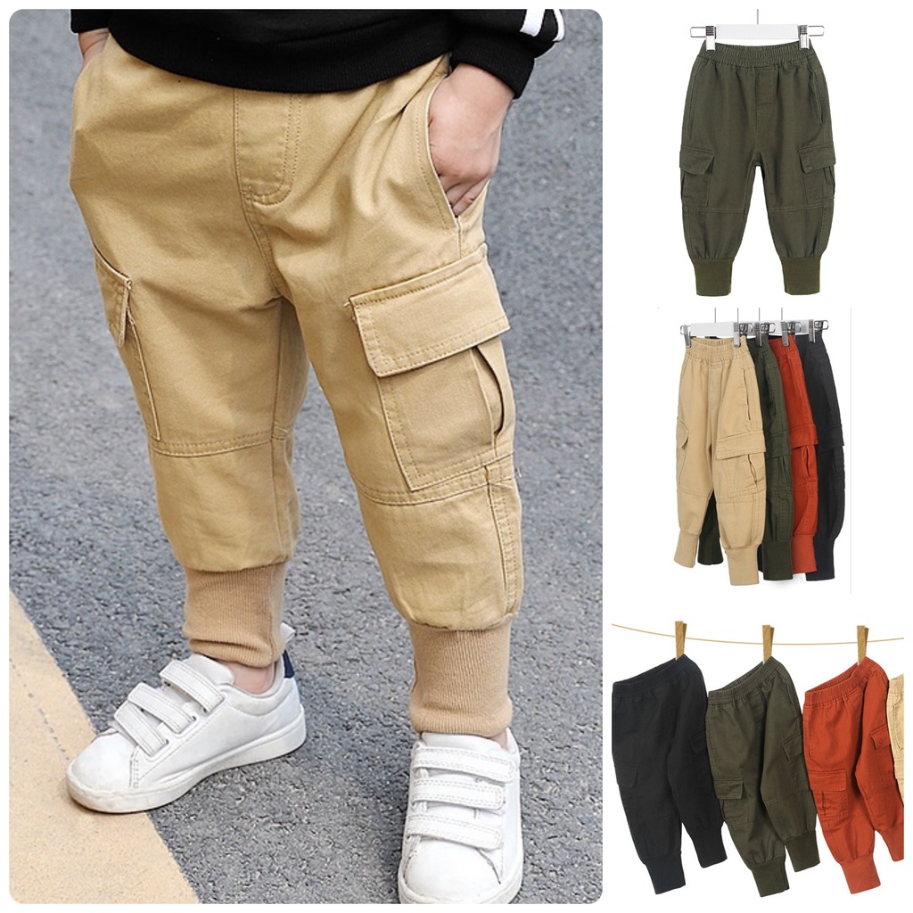 [SALE] QK5⚡Size90-130⚡Quần jogger Kaki, hãng XILIBA⚡Thời trang trẻ Em hàng quảng châu freeship - Hình thật cận vải⚡