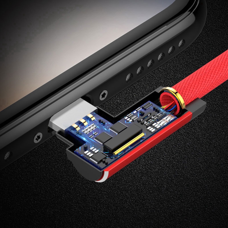 Dây cáp sạc nhanh đầu cong 90 độ dành cho ip