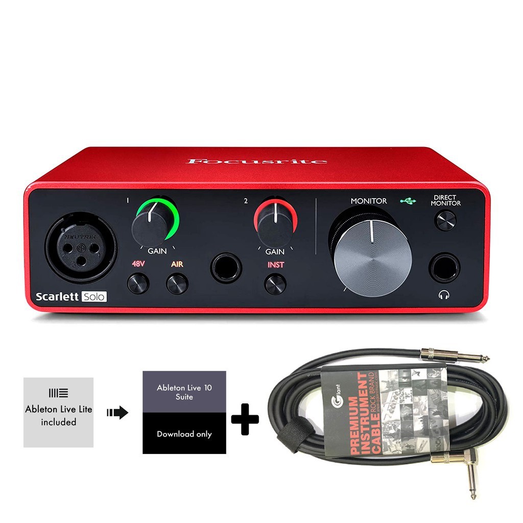 [Tặng Cable 3m] Focusrite Scarlett Solo Gen 3 Sound Card Âm Thanh - Focus USB Audio Interface SoundCard (3rd - Gen3)