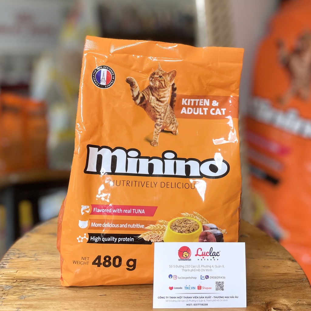 Thức ăn cho mèo Minino Vị Cá Ngừ - Gói 480g