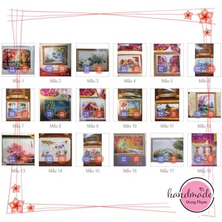 [ Bộ nguyên liệu tự thêu ] Tranh vải treo tường thêu ruy băng / Mẫu phong cảnh