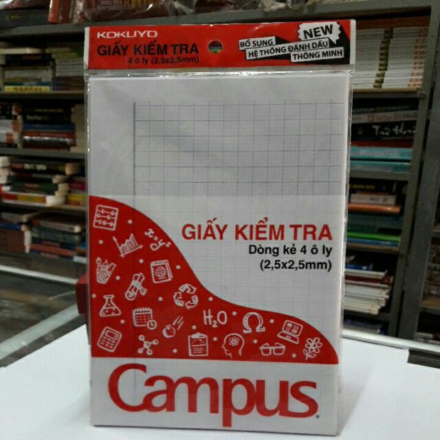 [sỉ ib] Giấy Kiểm Tra Caro 4 Ôly campus 15 tờ đôi