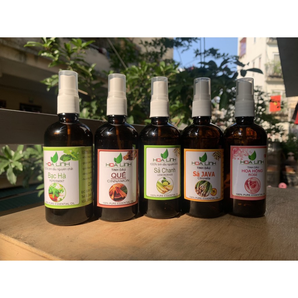 chai xịt 100ML - Tinh dầu Quế - Sả chanh -Bạc Hà nguyên chất : thư giãn , xông phòng ,đuối muỗi (CHAI XỊT)