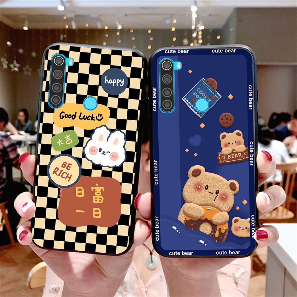 Ốp lưng Xiaomi REDMI NOTE 8 in hình 3D GẤU cute be@r, soda, happy day cực hot ,thời thượng