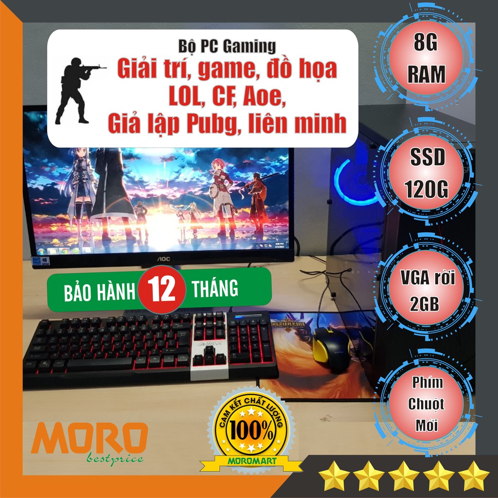 Bộ máy tính chơi game :  LOL, CF, Fifa , Aoe,... Giá rẻ - Cam kết chất lượng - Bảo hành 12 tháng !