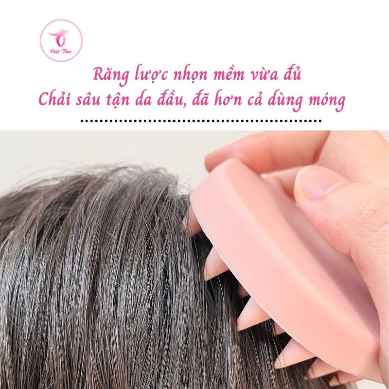 Lược gội đầu chống rụng tóc VIỆT THƯ, đàn hồi tốt, massage da đầu hiệu quả, 68gr, 8,6x6,6x2,3cm
