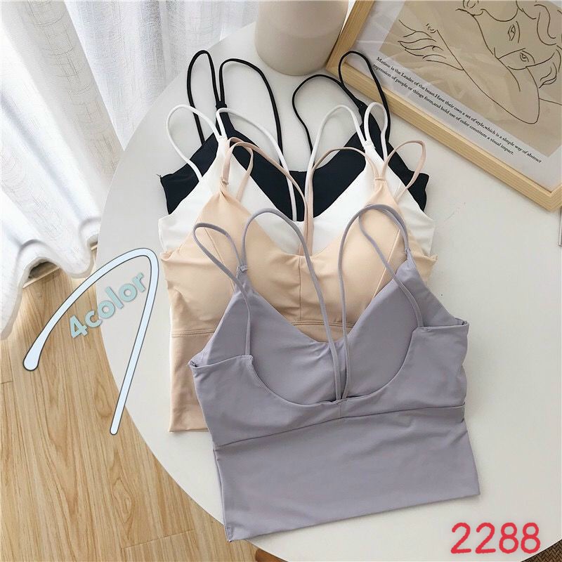 [Mã FAMAYWA giảm 10K đơn 50K] Áo bra croptop su trơn mát hai dây thời trang hè 2288 - Mbra94 | BigBuy360 - bigbuy360.vn