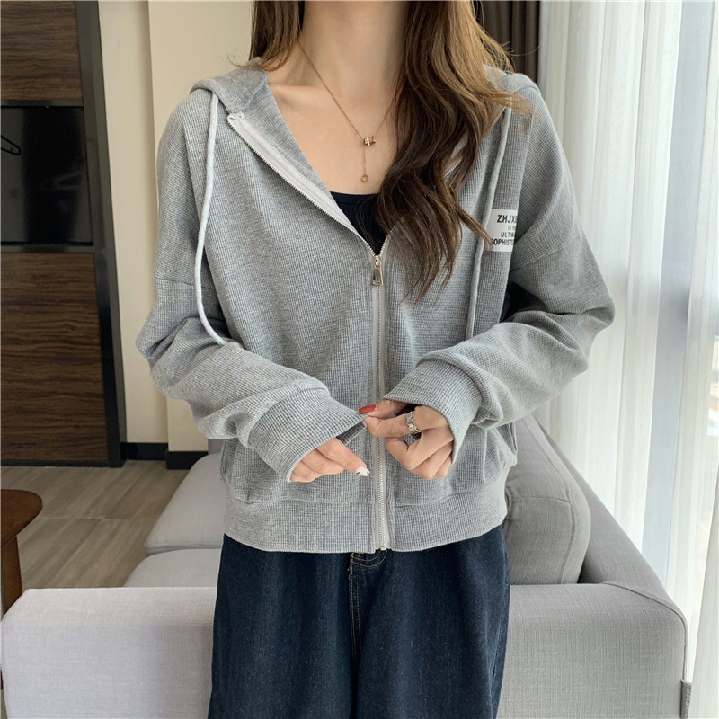 Áo khoác hoodie SUXI tay dài thời trang đơn giản cho nữ