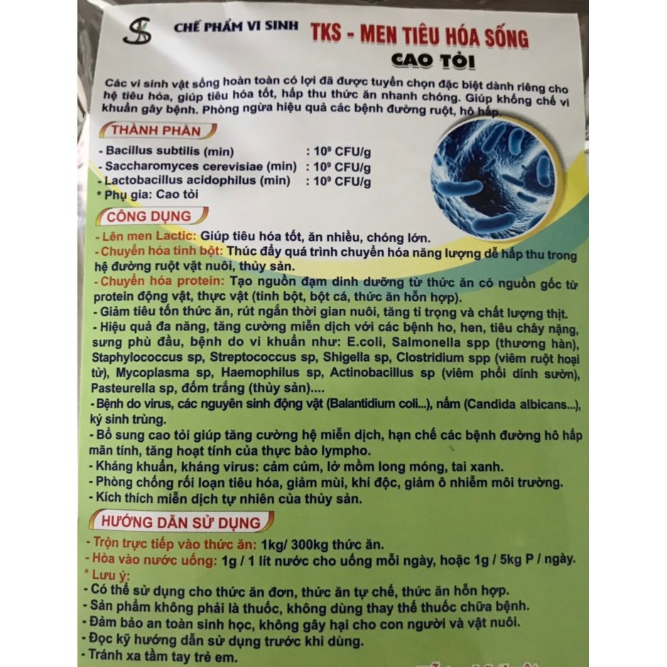 MEN TIÊU HÓA SỐNG CAO TỎI 1KG