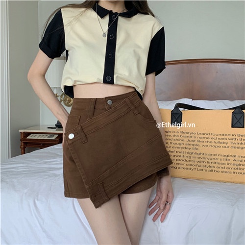 Quần Short jeans Lưng Cao Phong Cách retro Quyến Rũ Cho Nữ