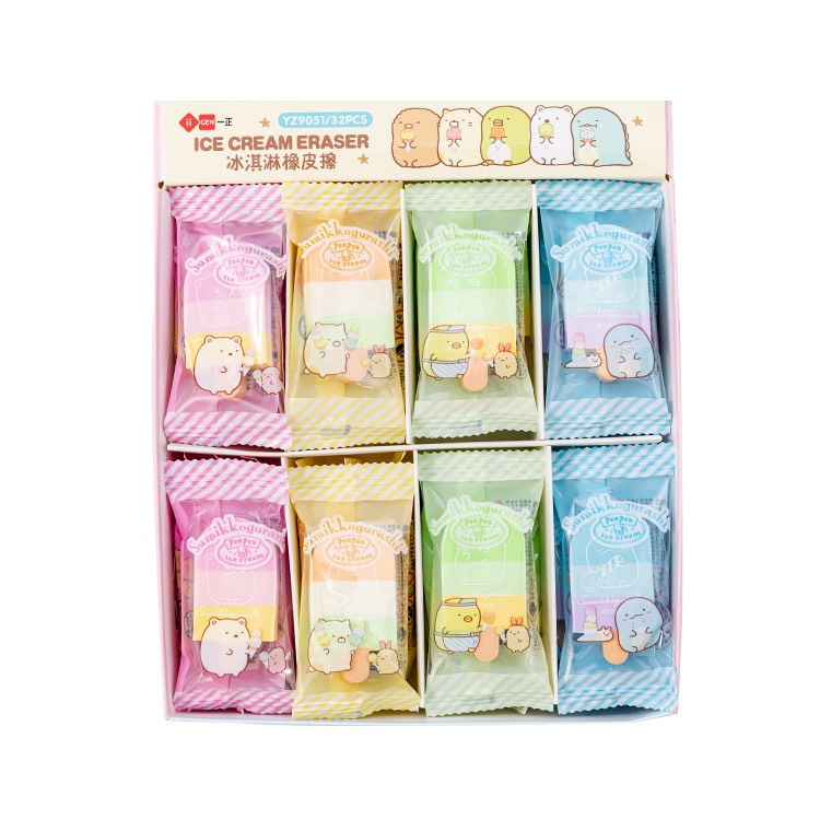 Gôm/ Tẩy Hình Que Kem Gấu Màu Pastel Độc Đáo (9.1x4.5x1.2cm)