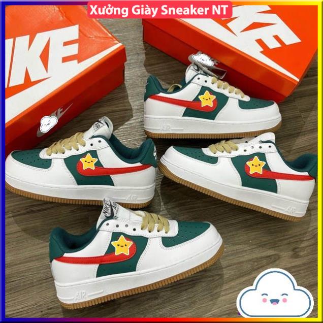 Full bill box 🎁 Giày AF1 id gucci xanh đỏ nam nữ, Giày thể thao air Force GC vạch xanh đỏ Full Box