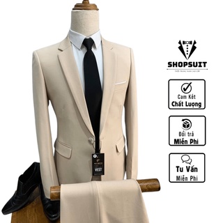 Bộ vest nam cao cấp sang trọng lịch lãm thiết kế 1 cúc from dáng Hàn Quốc-Shop Suit