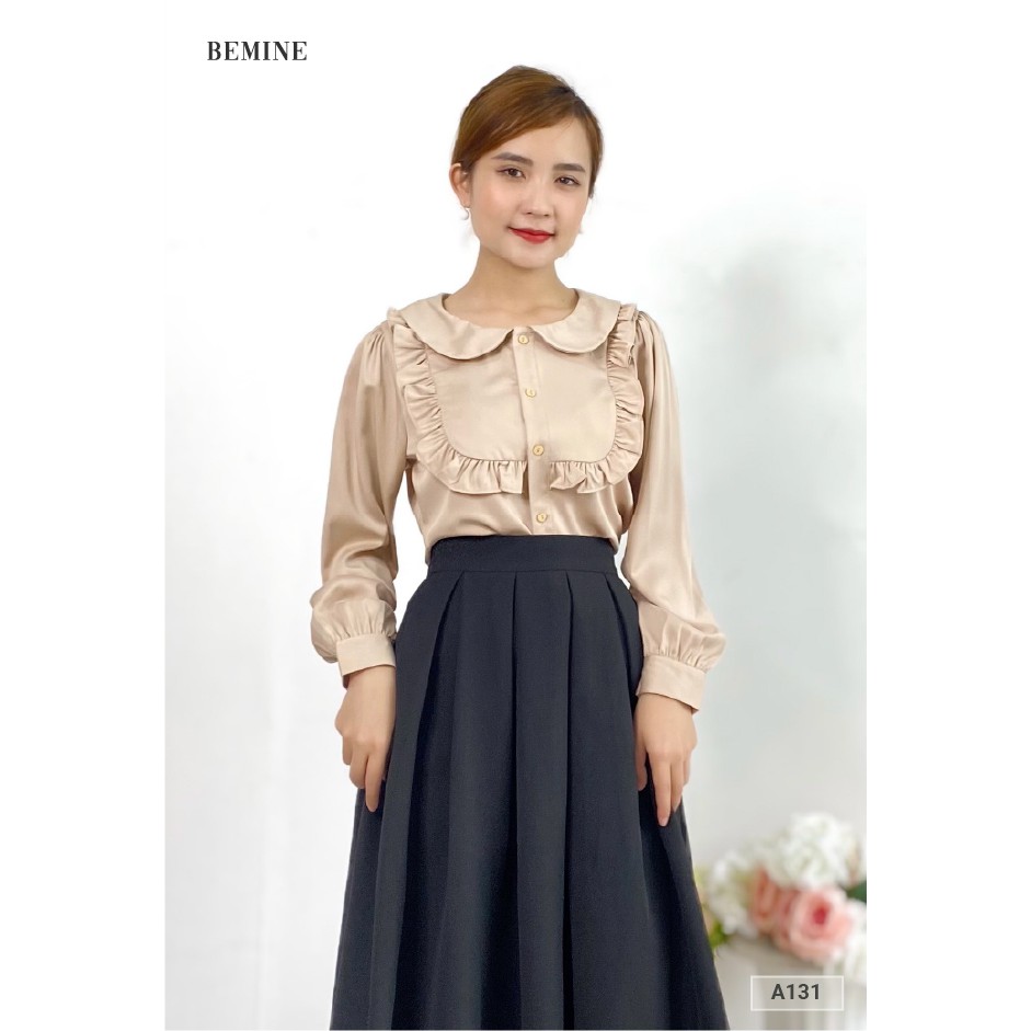 Áo sơ mi nữ cổ sen bèo ngực tay dài phong cách thời trang BEMINE A131DA