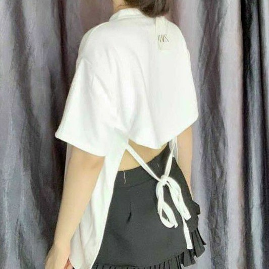 Áo thun tà trước dài tà sau ngắn có thể mặc nhiều kiểu