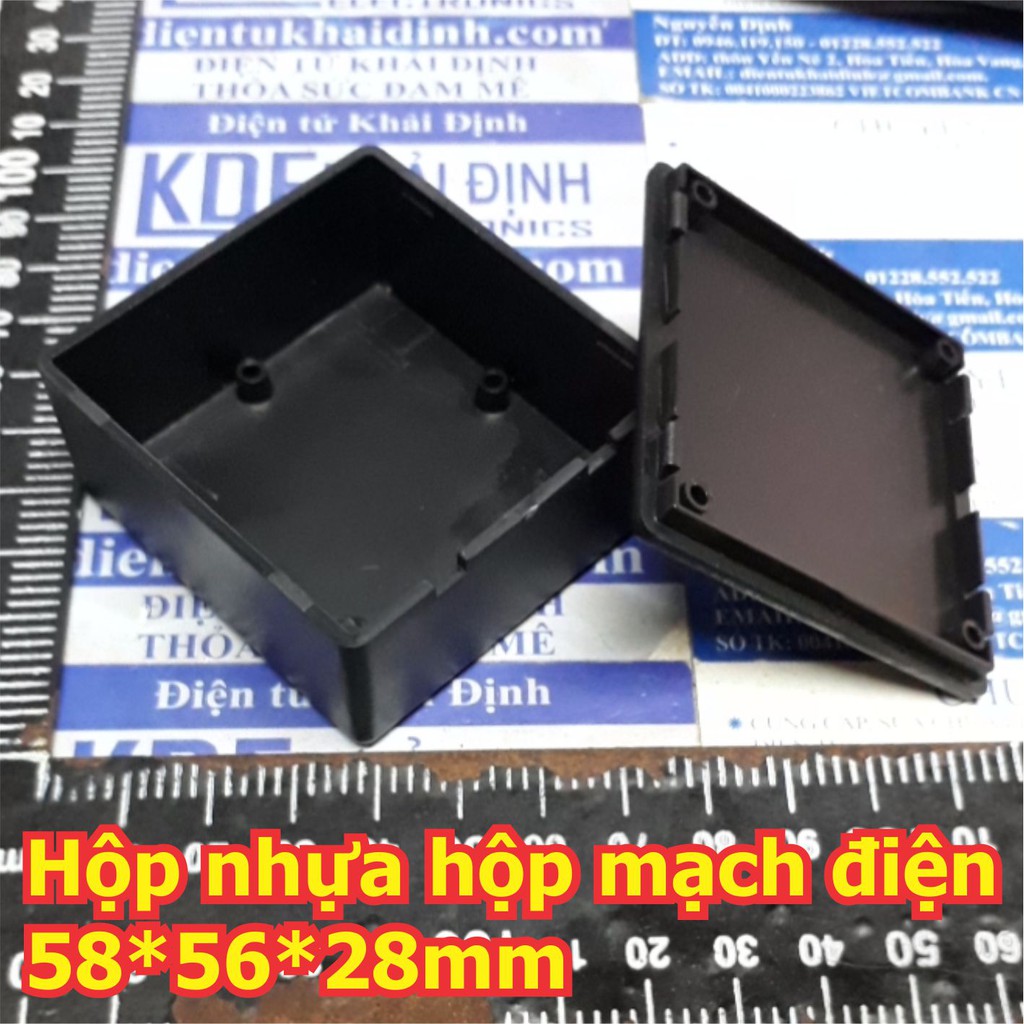 3 cái Hộp nhựa hộp mạch điện 58*56*28mm màu đen kde3194