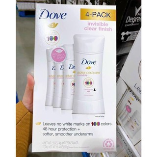 Set 04 Lăn khử mùi Dove Advanced Care hương lựu và Invisible Clear