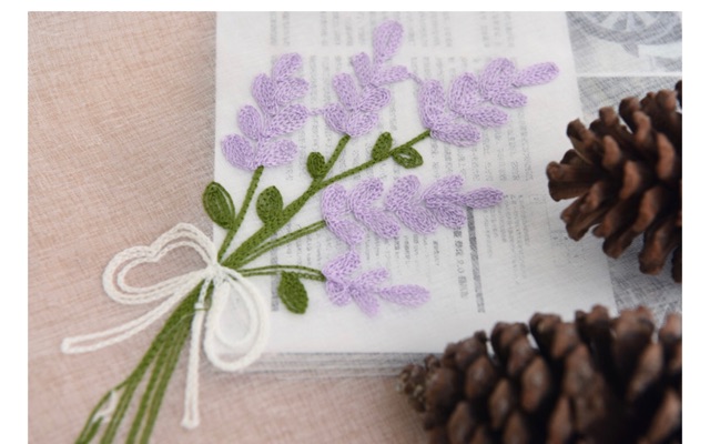 { Nhiều Kích Thước } Rèm Voan Thêu Hoa Lavender - Rèm Voan Thêu Hoa Oải Hương