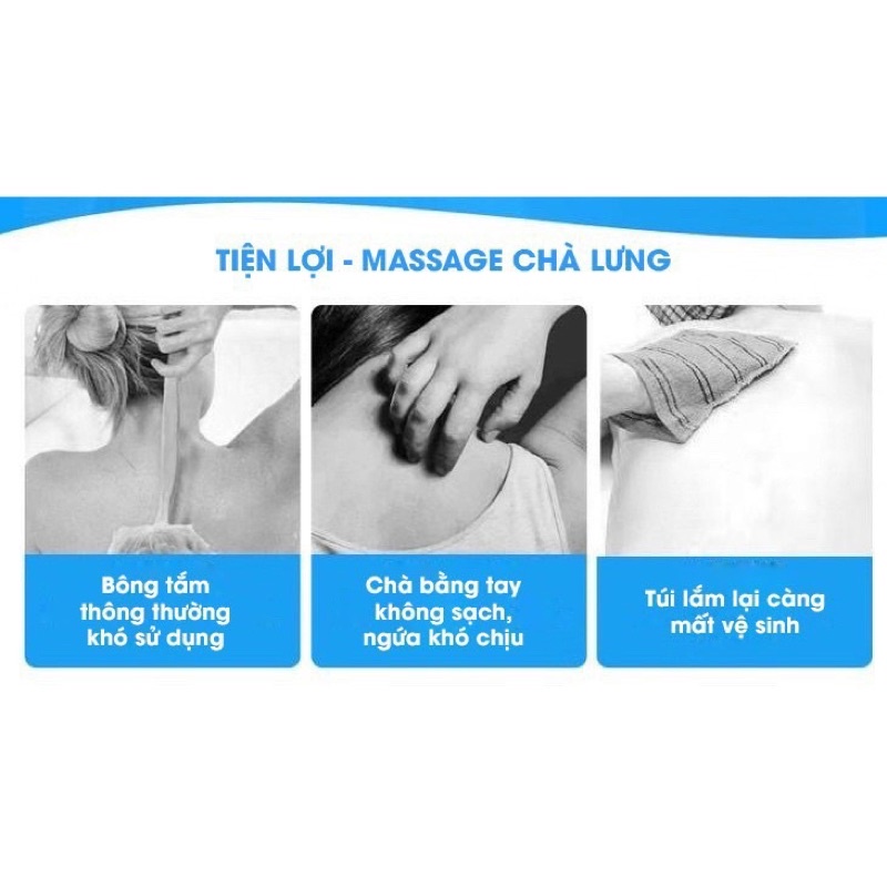 Đai chà lưng 2 mặt silicon giúp chà lưng dễ dàng thoải mái