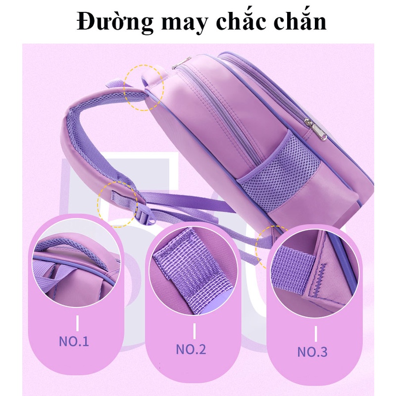 Ba lô đi học cho bé trai, bé gái học tiểu học, Cặp sách hình Siêu nhân, công chúa cho cấp 1