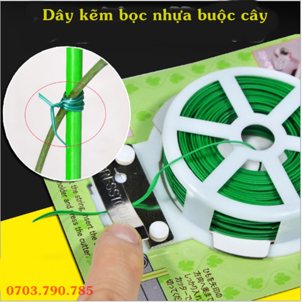 Dây kẽm bọc nhựa buộc cây cảnh_dài 30 mét