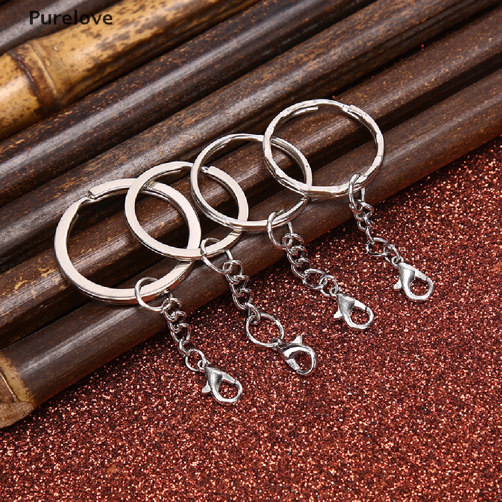 Bộ 10 Móc Khóa Bạc Bóng DIY