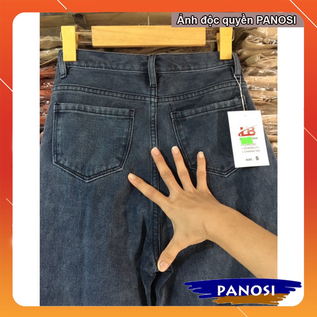 Quần bò nữ - quần jeans ống rộng lưng cao, vải bò dày đẹp , không giãn ,dáng suông - Q433