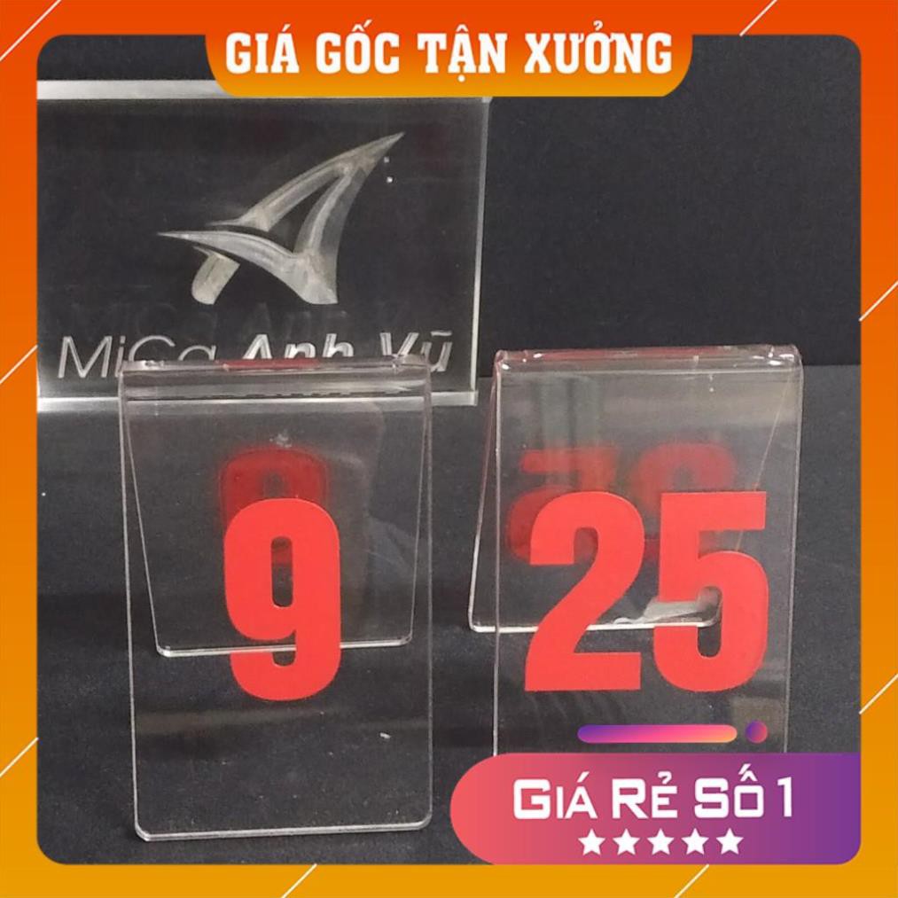 [Giá Gốc Tận Xưởng] Bộ 10 thẻ số bàn mica trong suốt