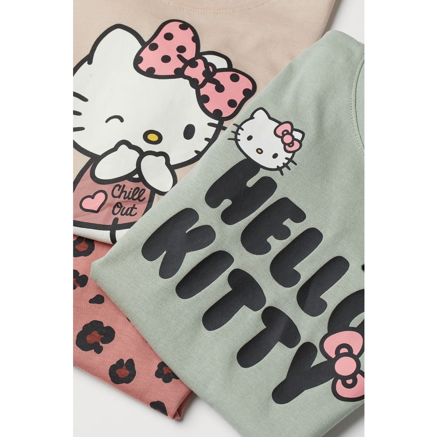 Set 3 áo thun Hello Kitty bé gái lớn, Hờ mờ TBN săn SALE