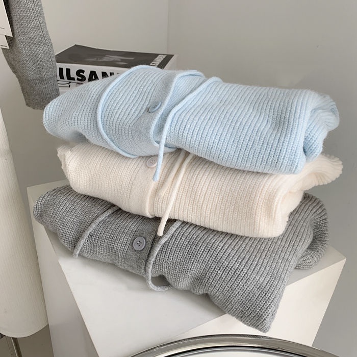 Áo Hoodie Croptop Dệt Kim Mềm Mại Cho Nữ