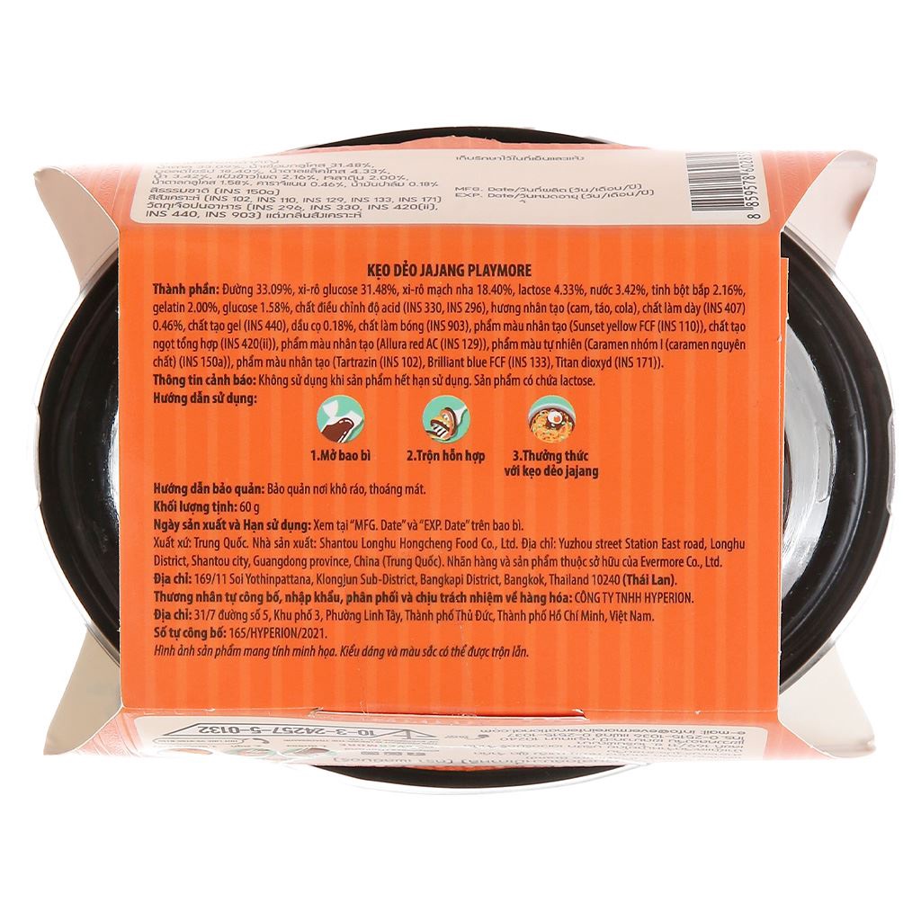 Kẹo dẻo Play more 60g hình tô mì trộn Hàn Quốc Jajang