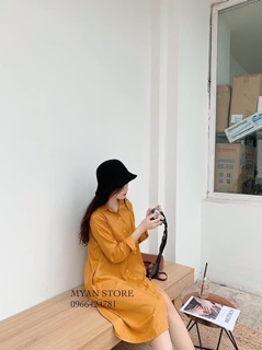 ĐẦM SƠMI VÀNG FORM RỘNG