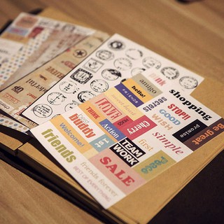 Set 6 bảng sticker dán sổ lưu niệm & lịch trang trí s04
