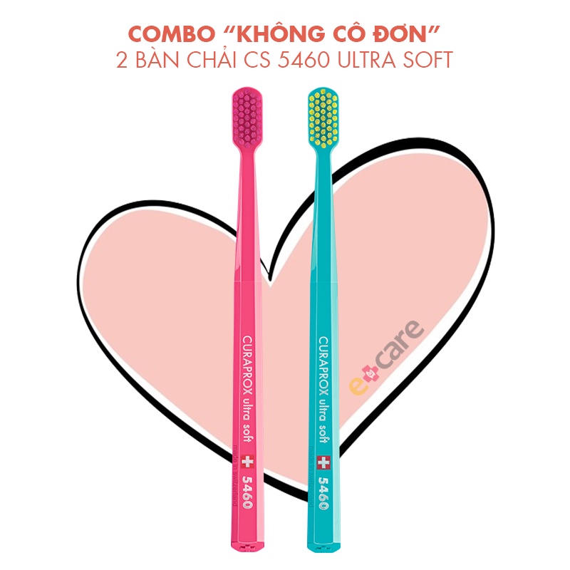 Combo KHÔNG CÔ ĐƠN-2 bàn chải răng siêu mềm Curaprox Thụy Sĩ