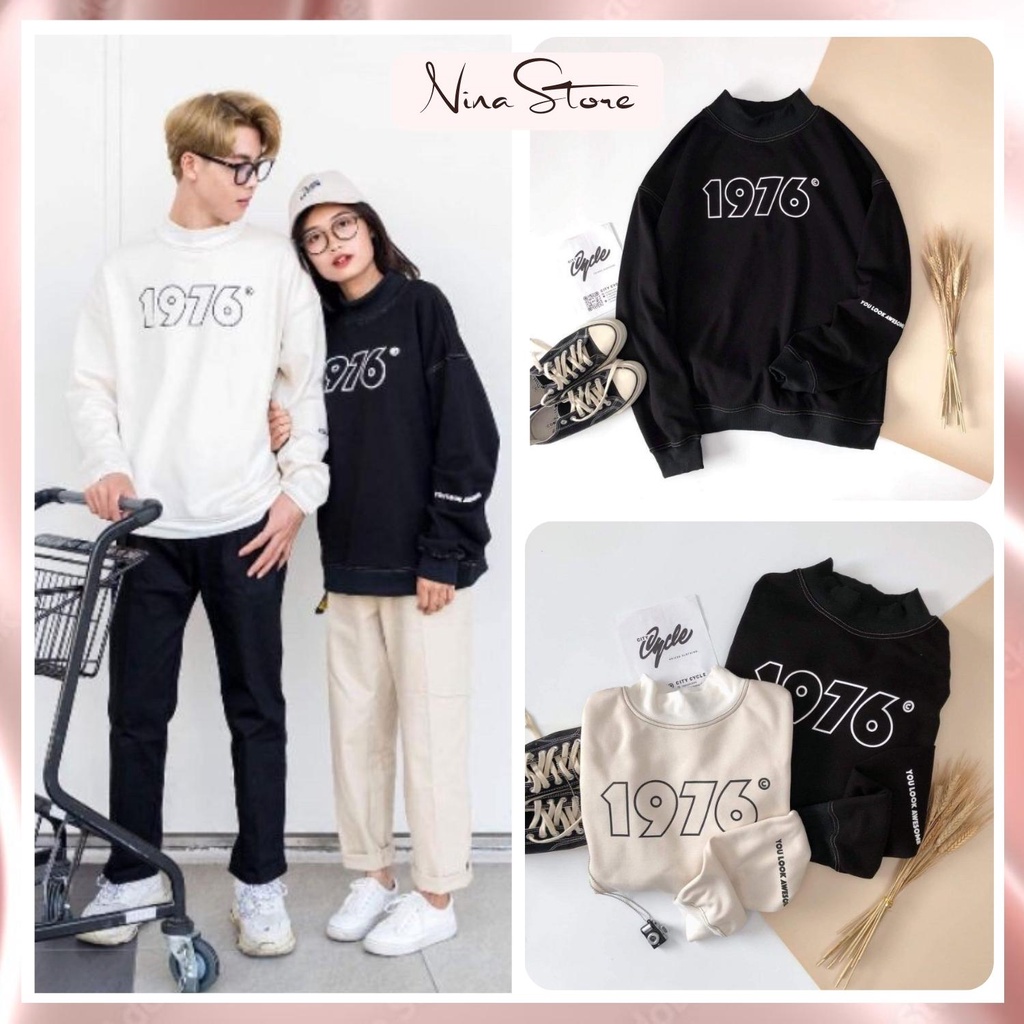 Áo Nỉ Đôi Nam Nữ SWT 1976 HOTTREND Unisex Form Rộng NinaStore