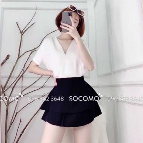 Chân váy tầng có lót quần, Chân váy dáng xòe tầng CV197 - NhiNhiShop