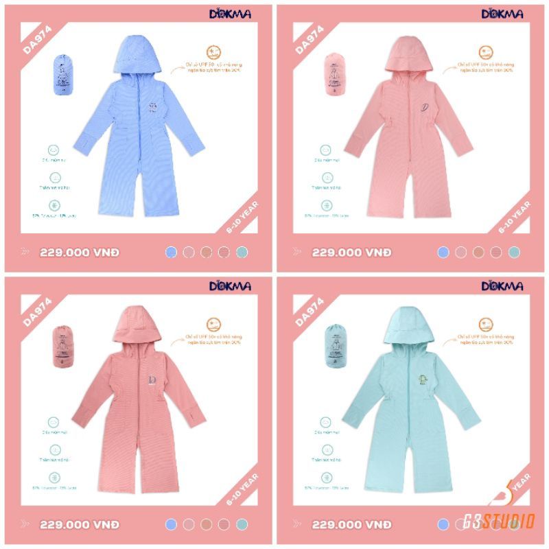 Áo chống nắng dáng dài Dokma 6-10Y